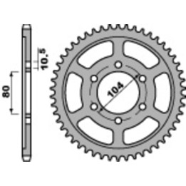 Couronne PBR Acier Standard - 525 4359 44 C45 | Oxmoto