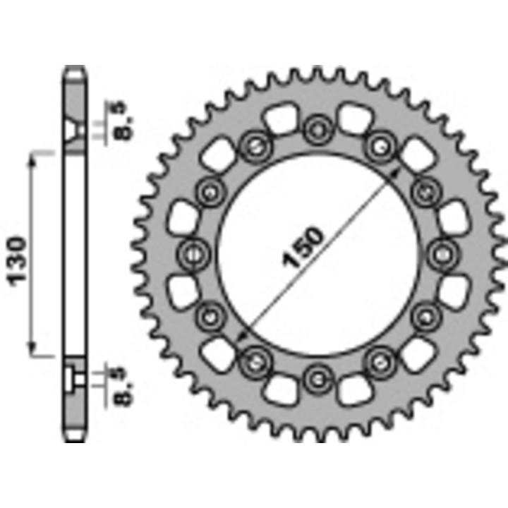 Couronne PBR acier standard - 520 4308 41 C45 | Oxmoto