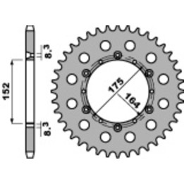 Couronne PBR acier standard - 520 856 42 C45 | Oxmoto
