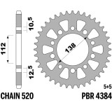 Couronne PBR acier standard - 520 4384 50 C45 | Oxmoto