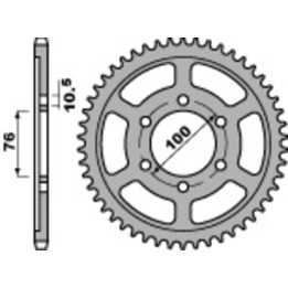 Couronne PBR acier standard - 530 825 43 C45 | Oxmoto