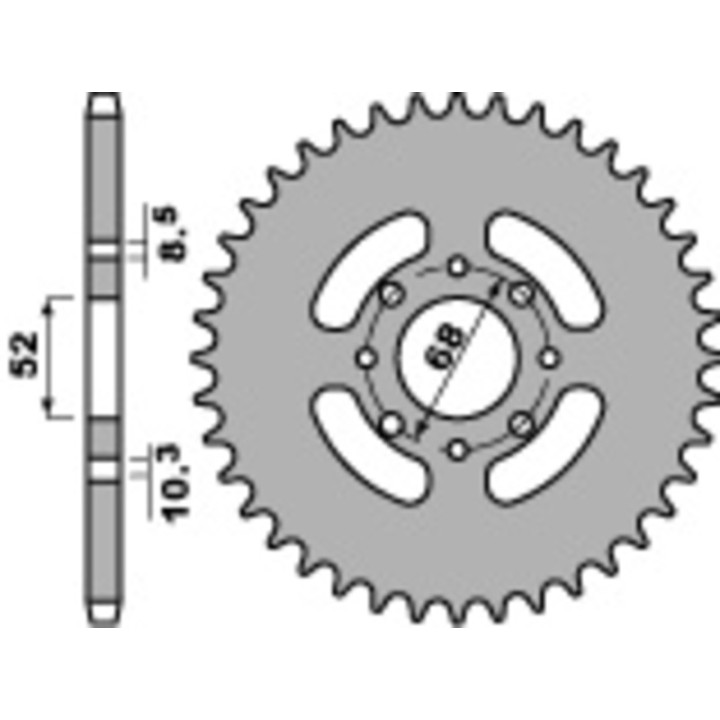 Couronne PBR Acier Standard - 428 802 50 C45 | Oxmoto