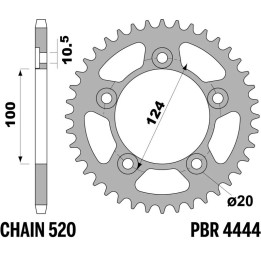 Couronne PBR acier standard - 520 4444 46 C45 | Oxmoto