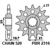 Pignon PBR acier standard - 520 2316 14 18NC | Oxmoto