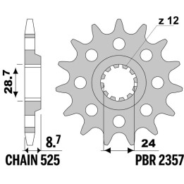 Pignon PBR acier standard - 525 2357 18 18NC | Oxmoto