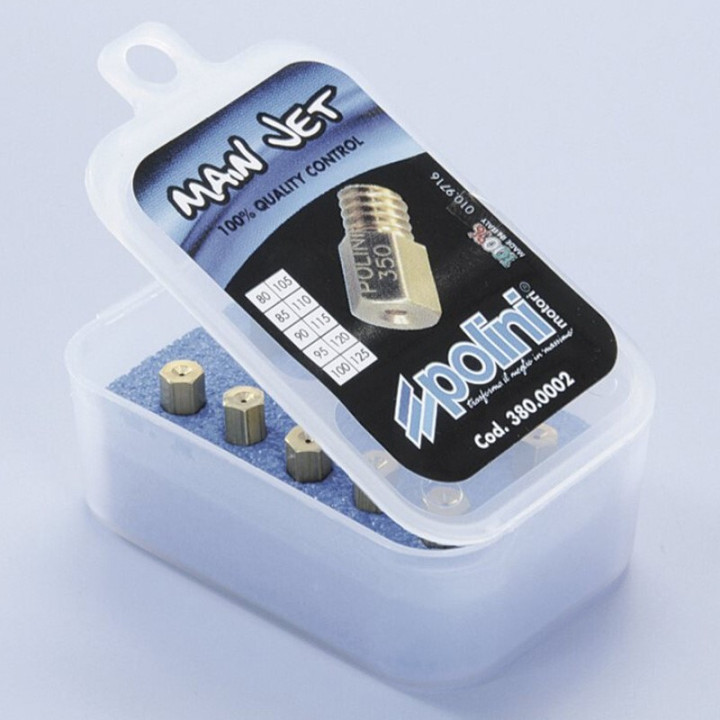 Polini main jets pack. 10 jets for Mikuni carburetor, 280/370 (380.0005)