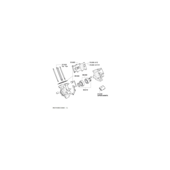 Vilebrequin complet Polini - Valve Manif-Reed | Oxmoto