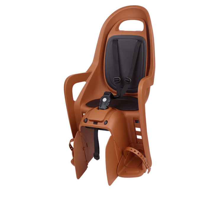 Siège enfant de vélo arrière Polisport Groovy Maxi CFS fixation porte-bagages - caramel/noir