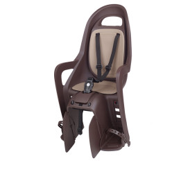 Siège enfant de vélo arrière Polisport Groovy Maxi CFS fixation porte-bagages - brun foncé/brun