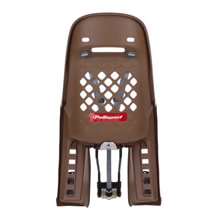 Siège enfant de vélo arrière Polisport Joy FF 29" fixation cadre - marron/gris foncé