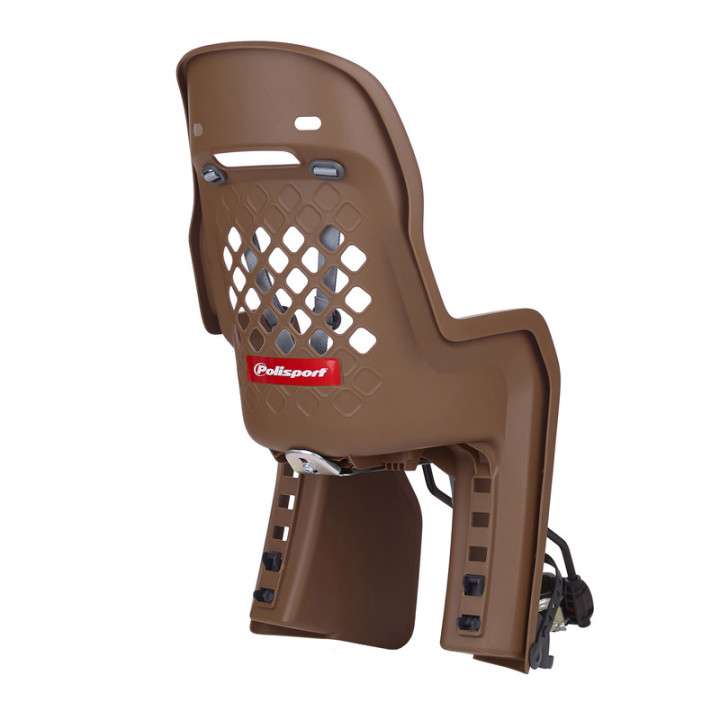 Siège enfant de vélo arrière Polisport Joy FF 29" fixation cadre - marron/gris foncé