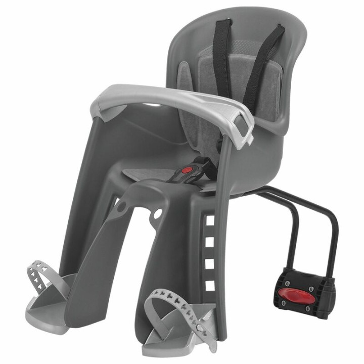 Siège enfant de vélo avant Polisport Bilby Junior FF fixation cadre - gris foncé/argent