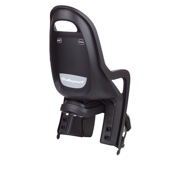 Siège enfant de vélo arrière Polisport Groovy RS+ fixation cadre - noir/gris foncé