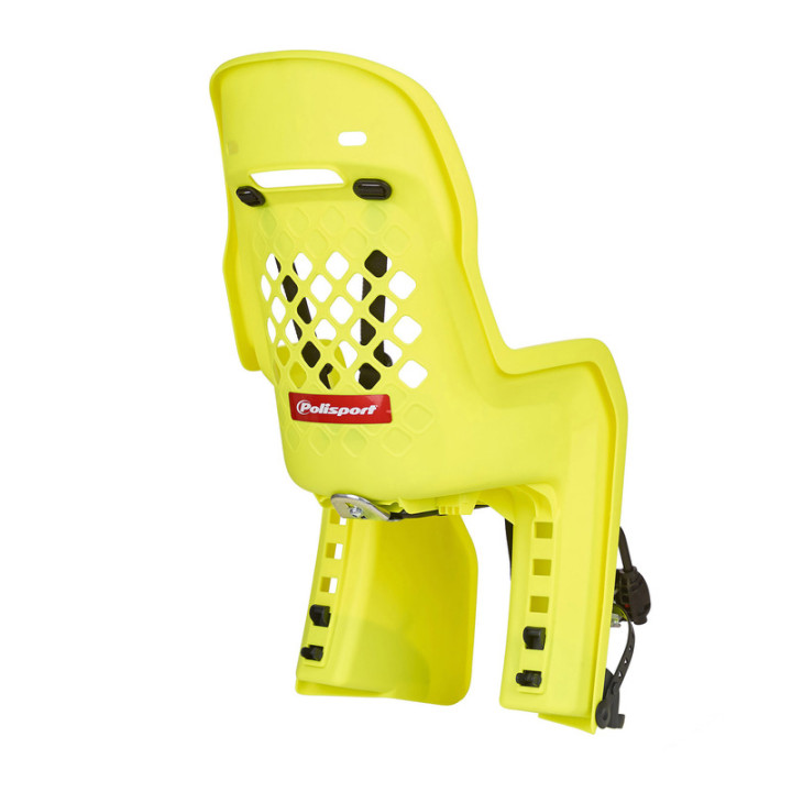 Siège enfant de vélo arrière Polisport Joy FF fixation cadre - jaune fluo/gris foncé