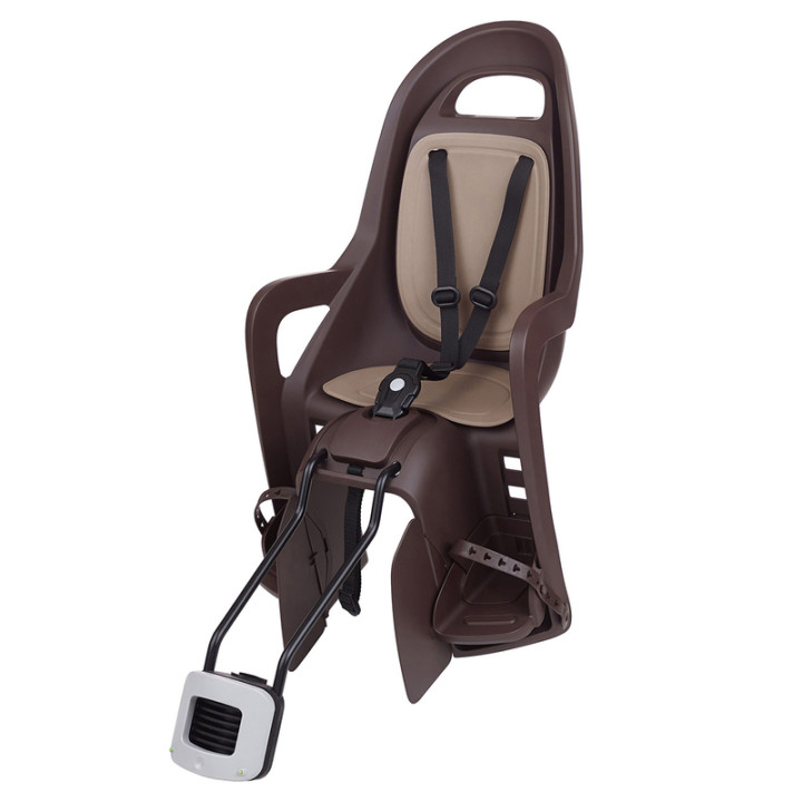 Siège enfant de vélo arrière Polisport Groovy Maxi FF 29" fixation cadre - brun foncé/brun