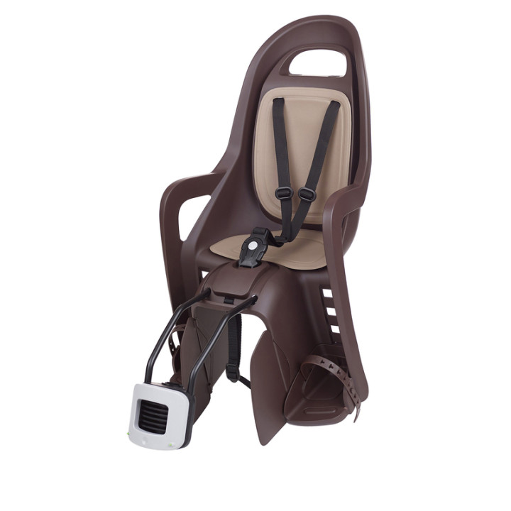 Siège enfant de vélo arrière Polisport Groovy Maxi FF fixation cadre - brun foncé/brun