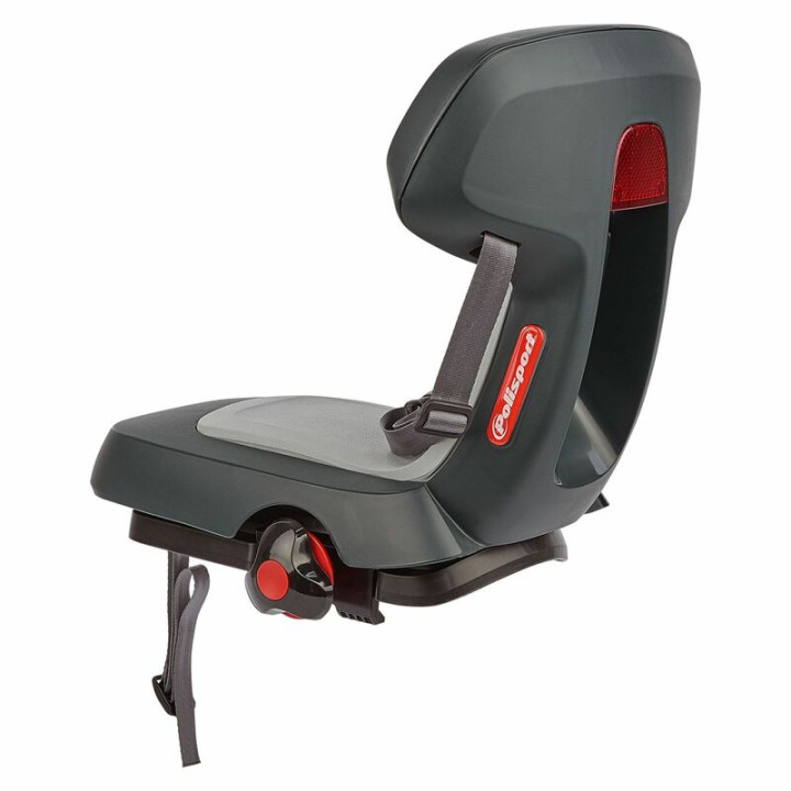 Siège enfant de vélo arrière Polisport Guppy Junior fixation porte-bagages - gris foncé/gris clair