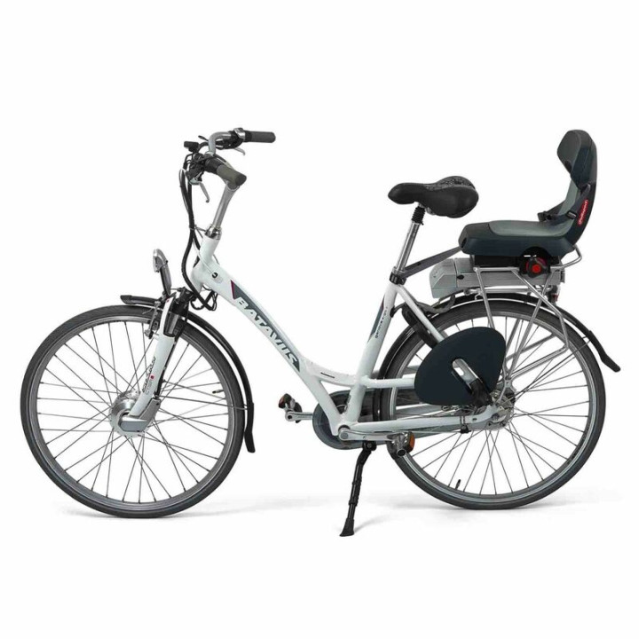 Siège enfant de vélo arrière Polisport Guppy Junior fixation porte-bagages - gris foncé/gris clair