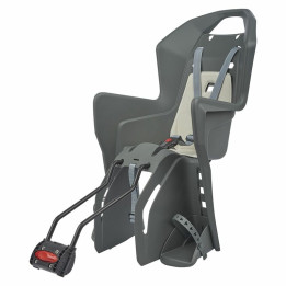 Siège enfant de vélo arrière Polisport Koolah 29" fixation cadre - gris charbon/beige