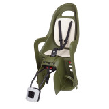 Siège enfant de vélo arrière Polisport Groovy RS+ fixation cadre - vert foncé/crème