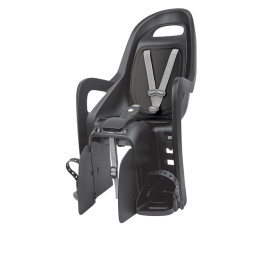 Siège enfant de vélo arrière Polisport Groovy Maxi CFS fixation porte-bagages - noir/gris foncé