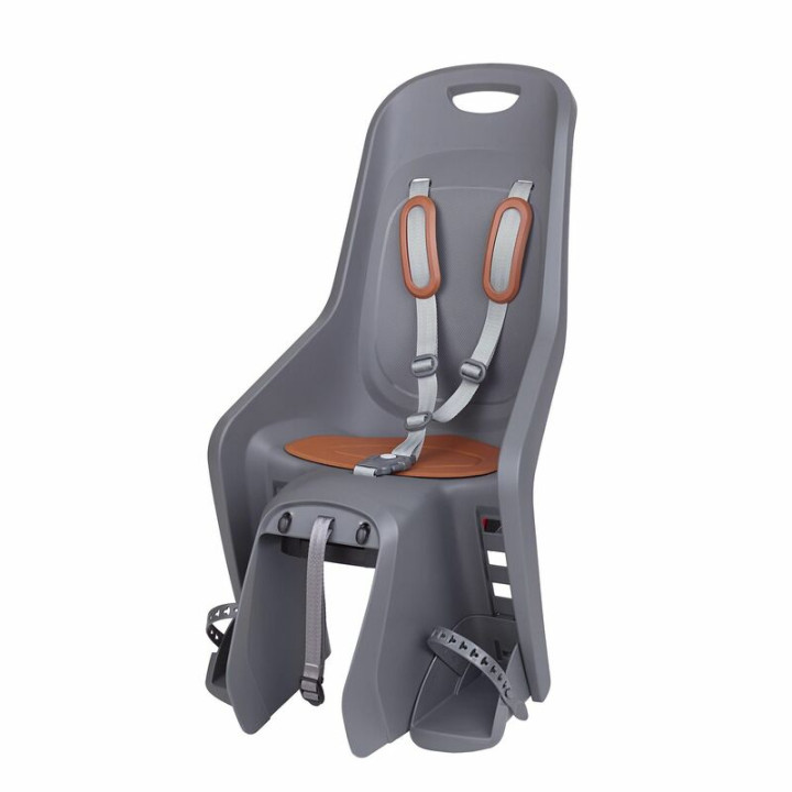 Siège enfant de vélo arrière Polisport Bubbly Maxi Plus CFS fixation porte-bagages - gris charbon/marron