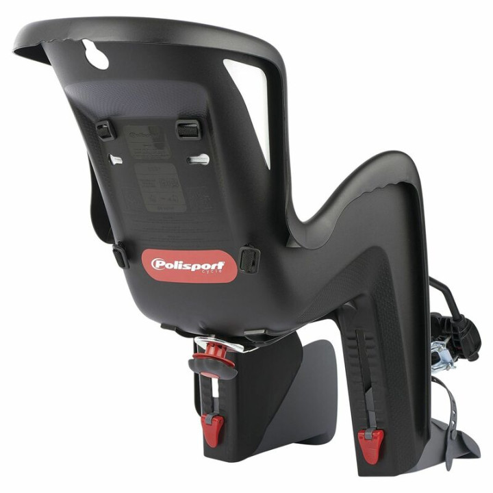 Siège enfant de vélo arrière Polisport Bilby Maxi FF fixation cadre - noir/gris foncé