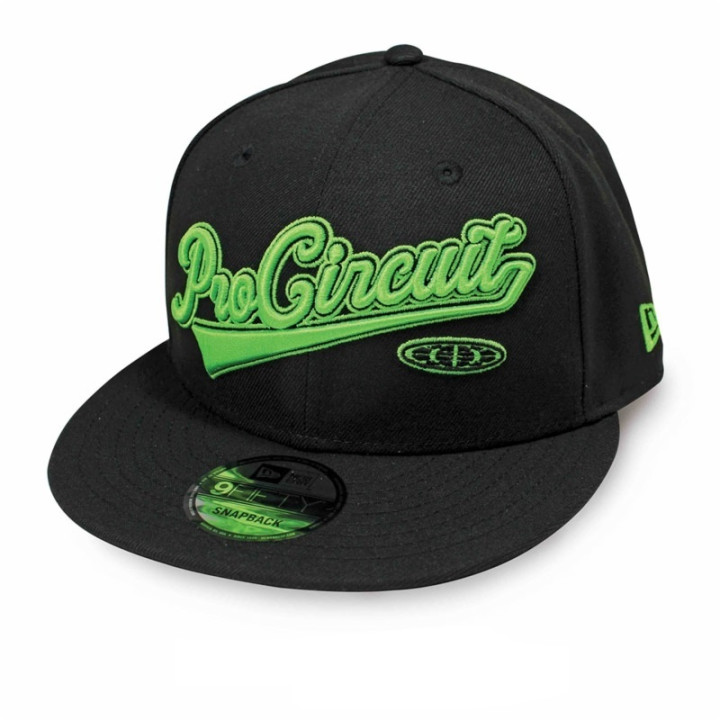 Casquette PRO CIRCUIT snapback - noir/vert fluo | Oxmoto
