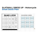 Présentoir type Slatwall QUAD LOCK - français | Oxmoto