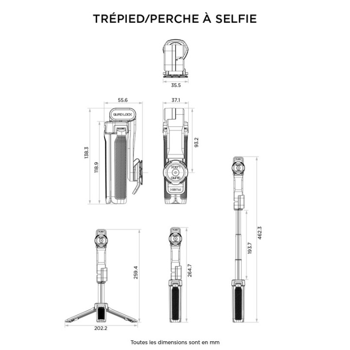 Trépied/perche à selfie QUAD LOCK | Oxmoto