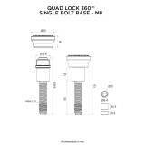 Base à tige filetée QUAD LOCK 360 - M8 | Oxmoto