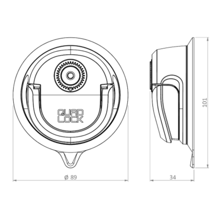 Base ventouse QUAD LOCK 360 | Oxmoto