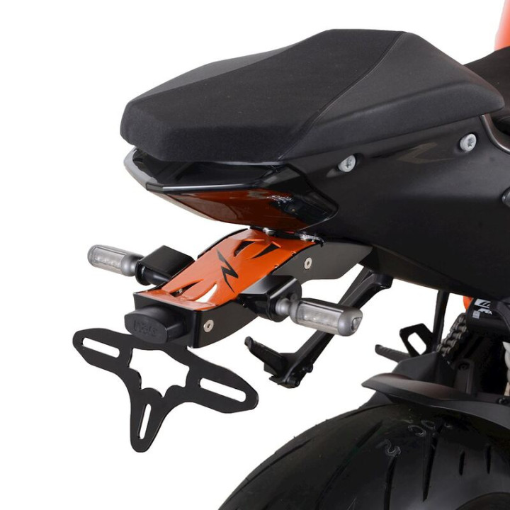 Support de plaque R&G RACING noir/orange | Oxmoto