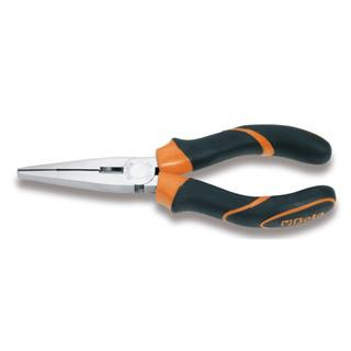Pince à becs plats longs striés Beta taille 200 branches gainées confort bi-matières
