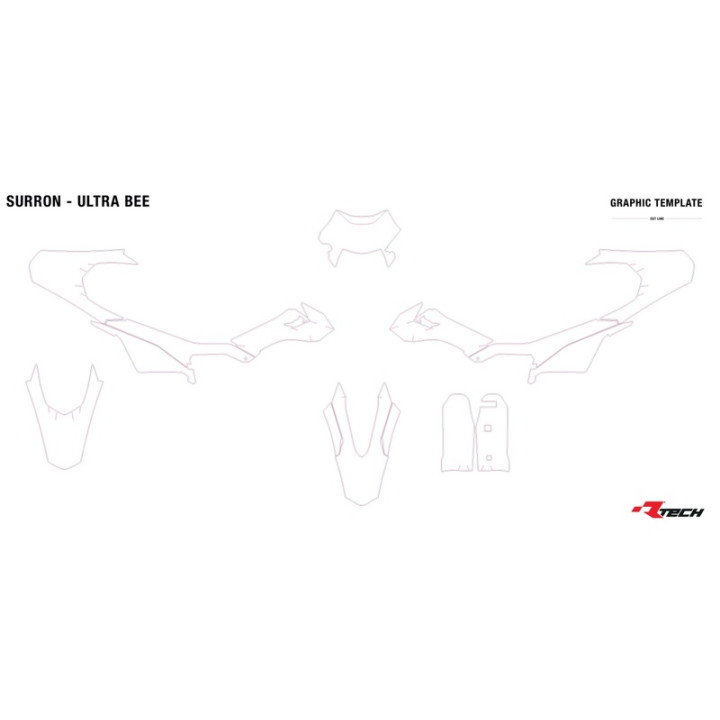 Kit plastique Racetech - Replica 6 pièces R-KITSUR-BL0-624