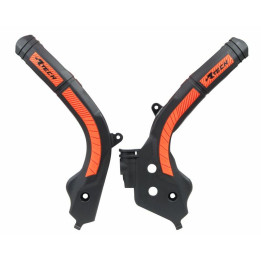 Protections de cadre Racetech bi-matières orange/noir R-PRTKTMNRAR1