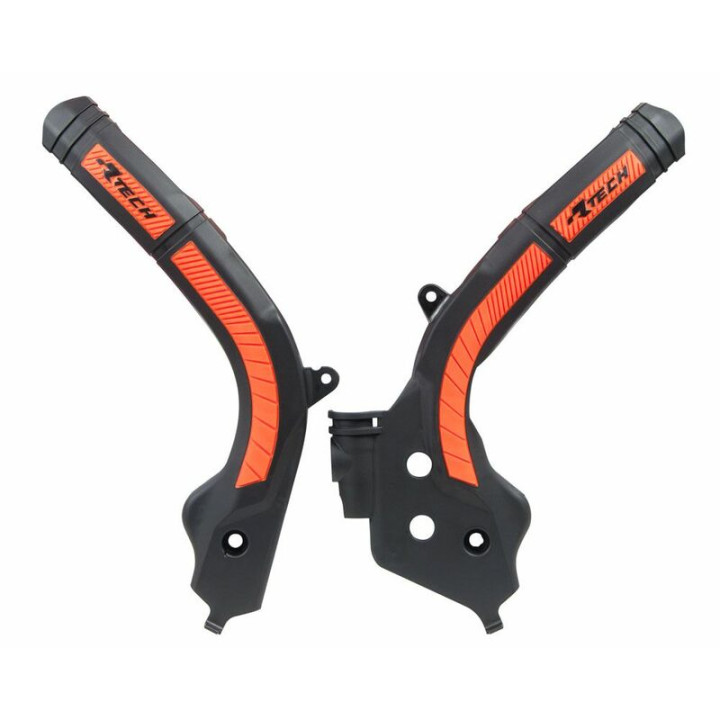 Protections de cadre Racetech bi-matières orange/noir R-PRTKTMNRAR1