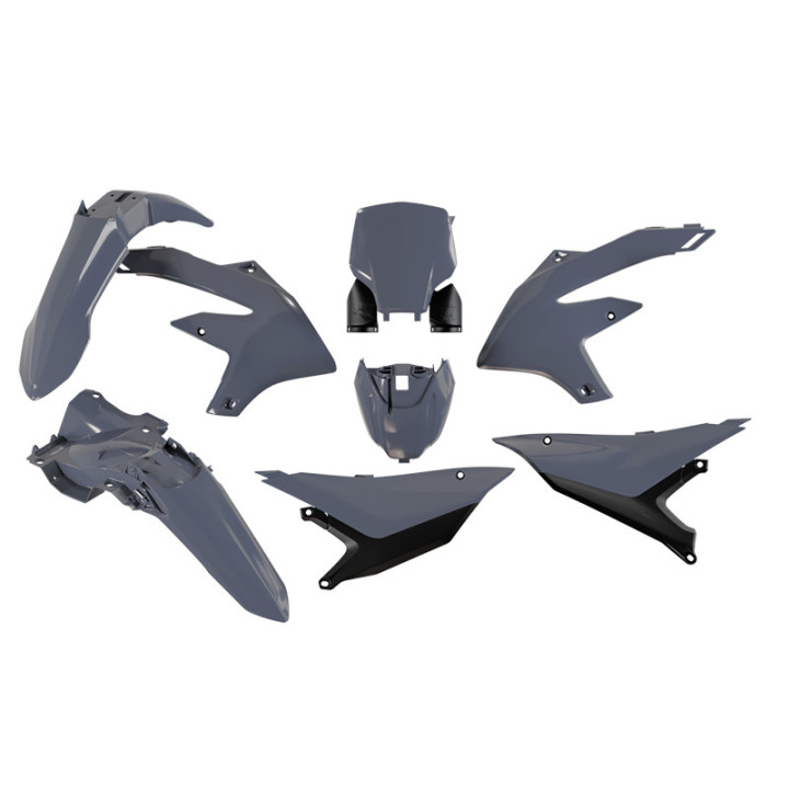 Kit plastique 6 pièces Racetech - gris | Oxmoto