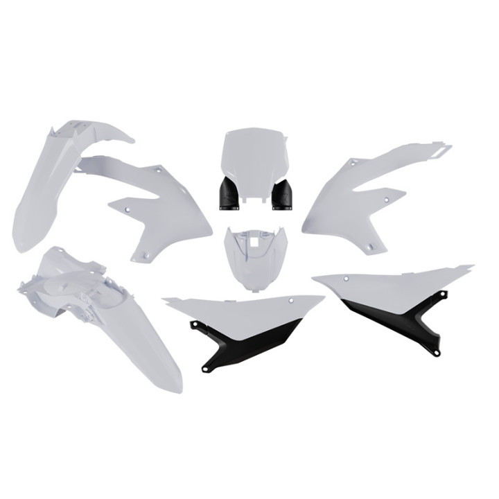 Kit plastique 6 pièces Racetech - blanc | Oxmoto