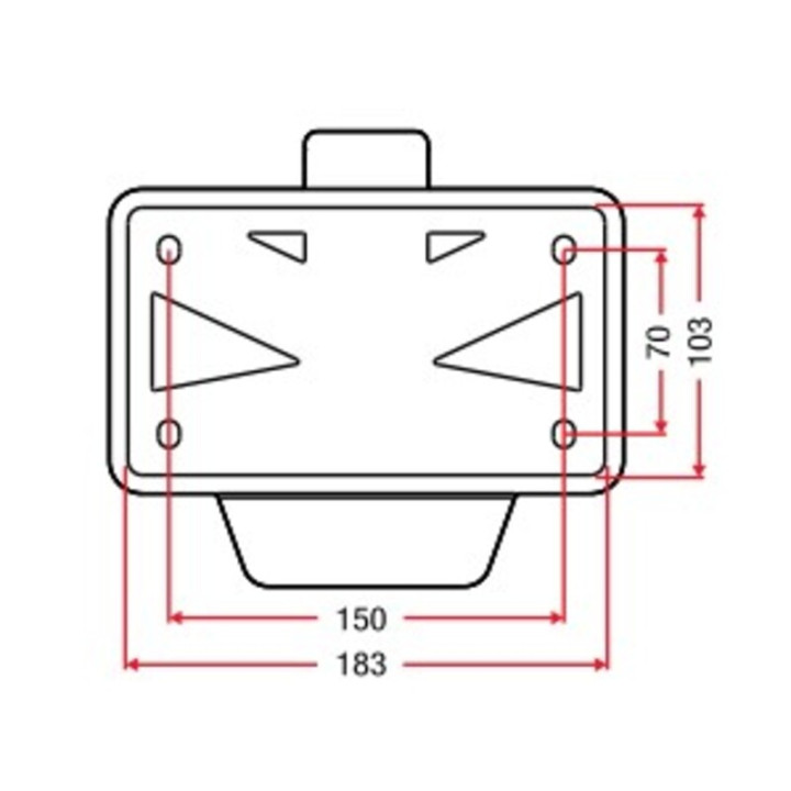 Support de plaque d'immatriculation 30° Racetech avec lumière LED