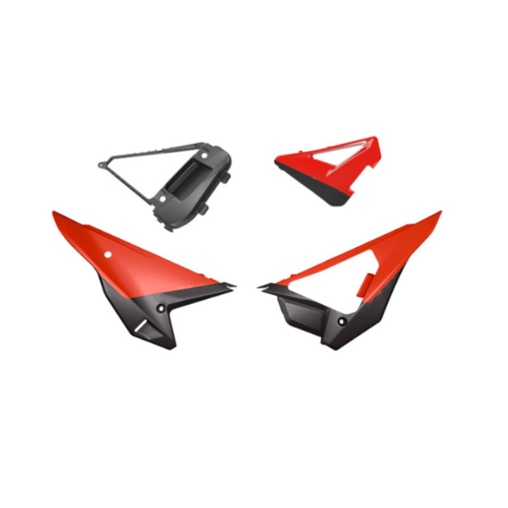 Kit plaques latérales Racetech Revolution - rouge | Oxmoto