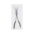 Jeu de 2 pinces extra-longues à becs demi-ronds striées avec double articulation