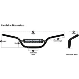 Guidon Renthal Twinwall 999 McGrath/KTM SX125-450 999-01-BU-07-184