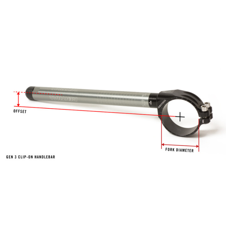 Guidons bracelet Renthal Gen3 Ø50mm hauteur +0mm déport +20mm/7° noir