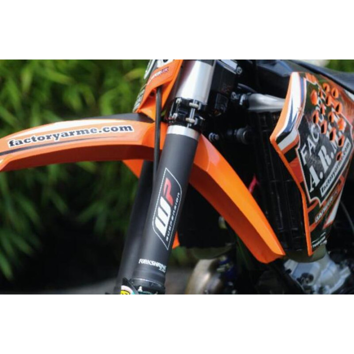 Protection de fourche supérieure RFX Race Series Forkshrink logo KYB - blanc FXFG2000055WH