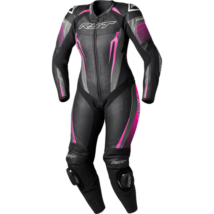 Combinaison femme RST Tractech Evo D3O - noir/rose | Oxmoto