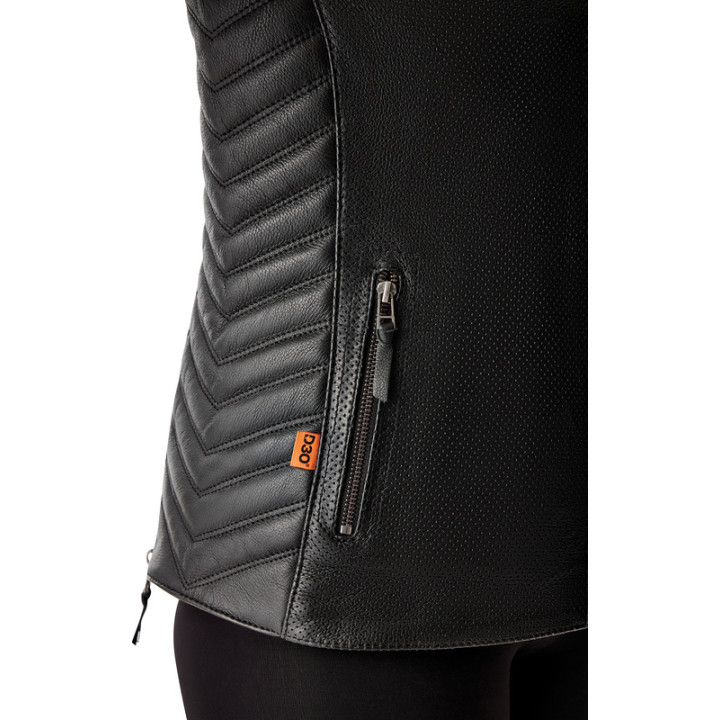 Veste femme RST Roadster Air D3O cuir - noir | Oxmoto