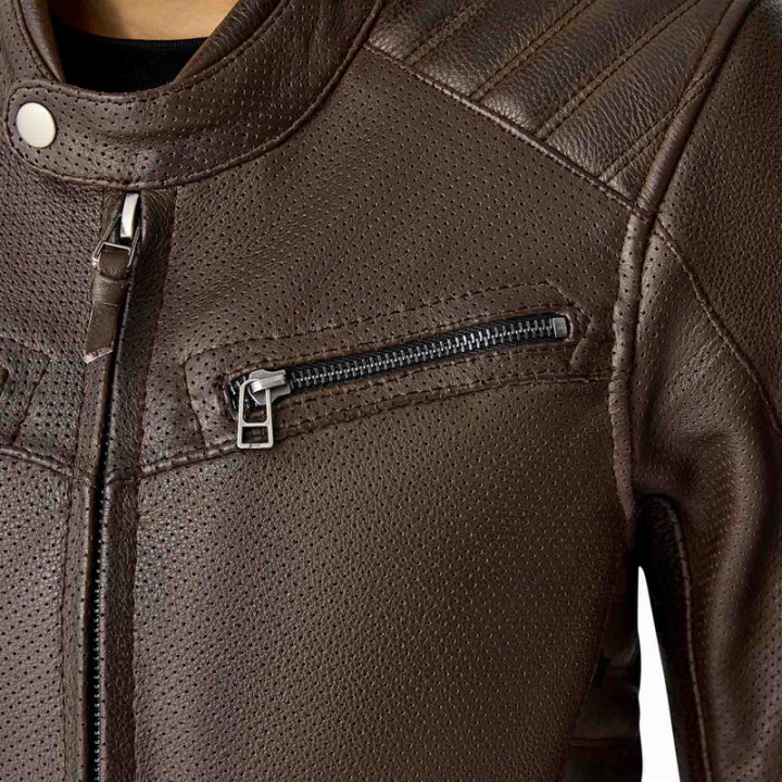 Veste femme RST Roadster Air D3O cuir - brun | Oxmoto