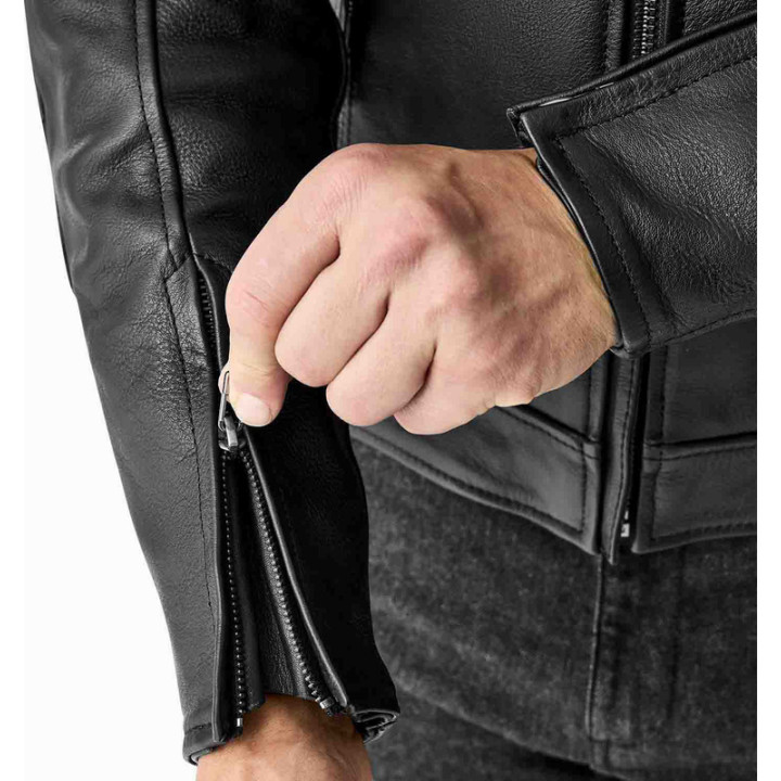 Veste RST Hillberry D3O cuir - noir | Oxmoto