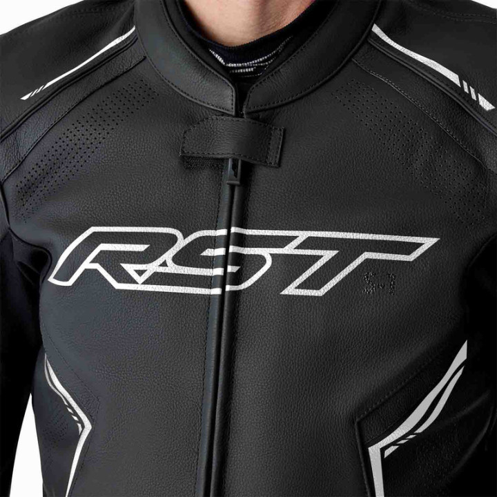 Veste RST S1 D3O cuir - noir/blanc | Oxmoto